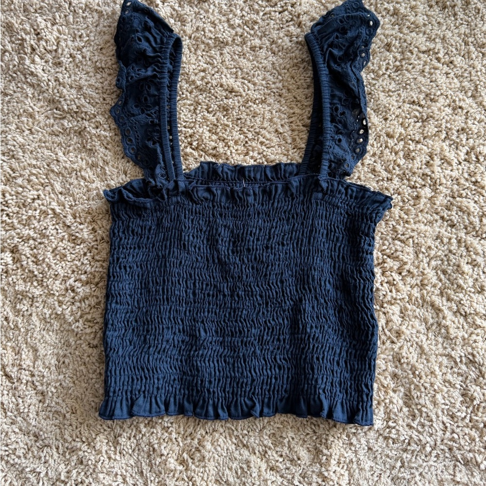Natural Life size extra small/small navy blue halter top lacy straps